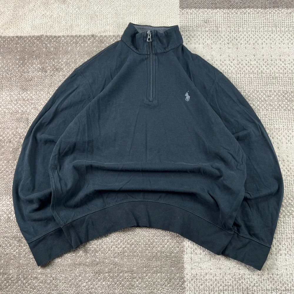 Polo Ralph Lauren Mens Performance Black Quarter Zip Pullover‎ Sweatshirt Pony M